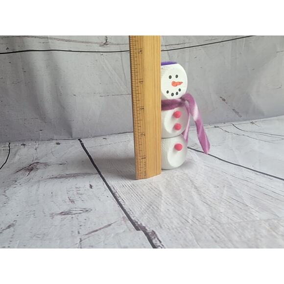 Wooden Handmade Snowman Winter Tiered Tray Home Decor Shelf Sitterneon Pink New - Picture 6 of 6